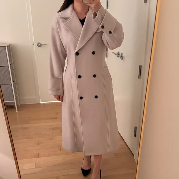 United Tokyo Made in Japan Wool Double-Breasted Belted Coat Size XS - Picture 3 of 11